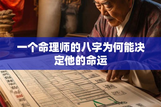 一个命理师的八字为何能决定他的命运