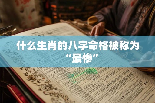 什么生肖的八字命格被称为“最惨”