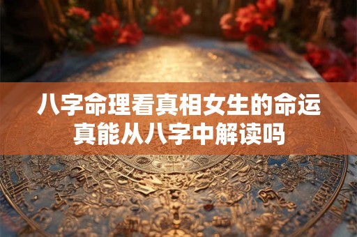 八字命理看真相女生的命运真能从八字中解读吗