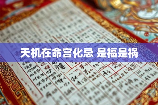 天机在命宫化忌 是福是祸
