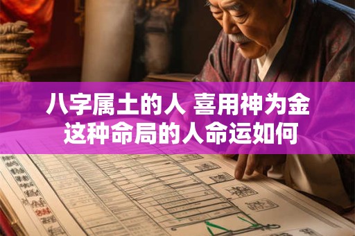 八字属土的人 喜用神为金 这种命局的人命运如何