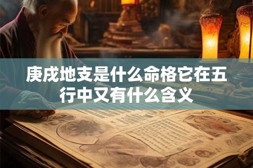 庚戌地支是什么命格它在五行中又有什么含义