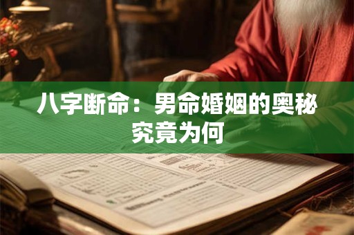 八字断命：男命婚姻的奥秘究竟为何