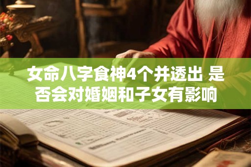 女命八字食神4个并透出 是否会对婚姻和子女有影响