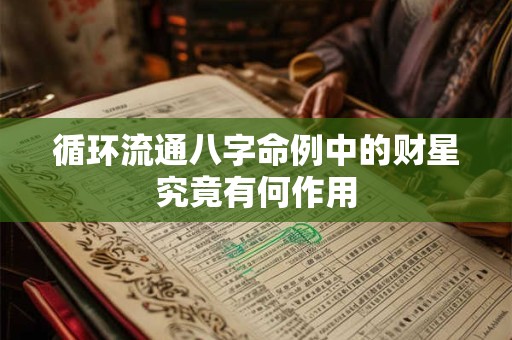 循环流通八字命例中的财星究竟有何作用