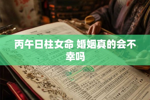 丙午日柱女命 婚姻真的会不幸吗