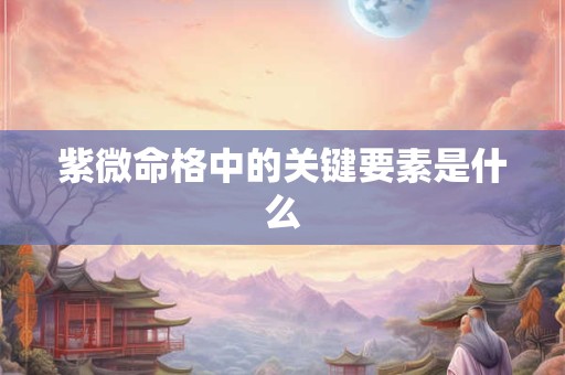紫微命格中的关键要素是什么
