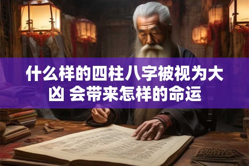 什么样的四柱八字被视为大凶 会带来怎样的命运