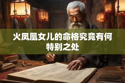 火凤凰女儿的命格究竟有何特别之处