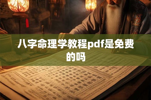 八字命理学教程pdf是免费的吗