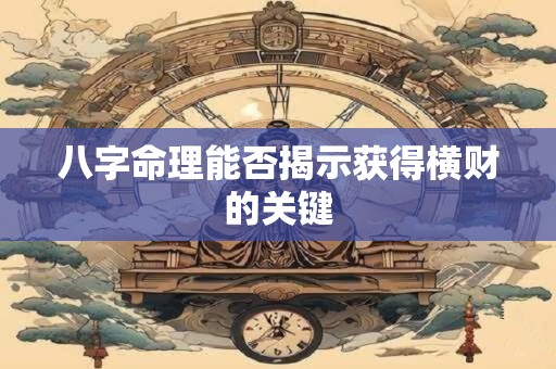 八字命理能否揭示获得横财的关键