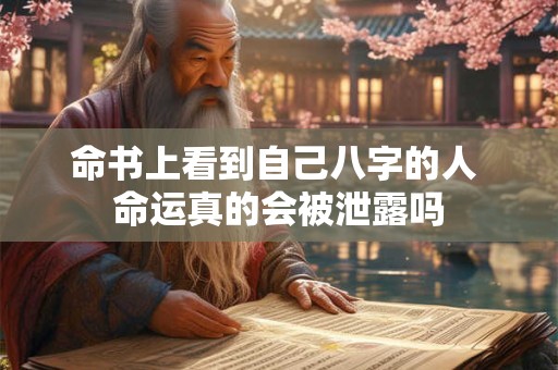 命书上看到自己八字的人 命运真的会被泄露吗