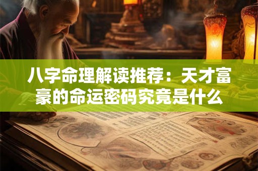 八字命理解读推荐：天才富豪的命运密码究竟是什么