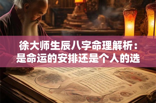 徐大师生辰八字命理解析：是命运的安排还是个人的选择