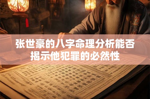 张世豪的八字命理分析能否揭示他犯罪的必然性
