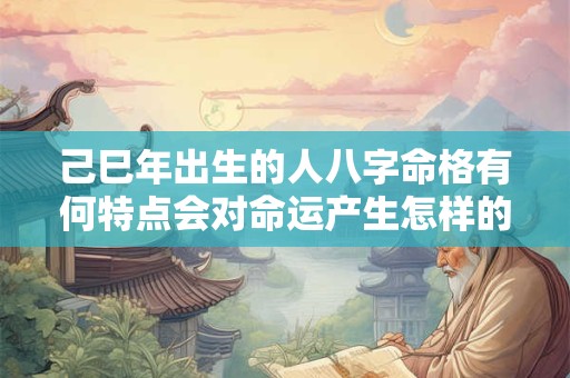 己巳年出生的人八字命格有何特点会对命运产生怎样的影响
