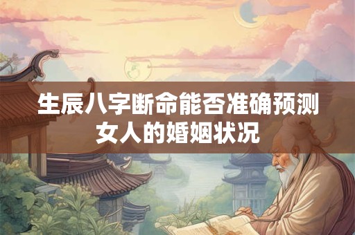 生辰八字断命能否准确预测女人的婚姻状况
