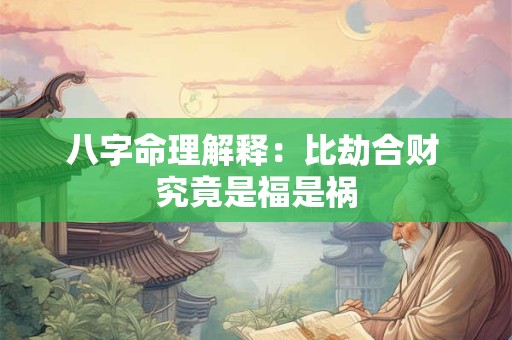 八字命理解释：比劫合财 究竟是福是祸