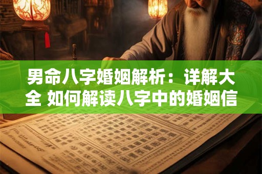 男命八字婚姻解析：详解大全 如何解读八字中的婚姻信息