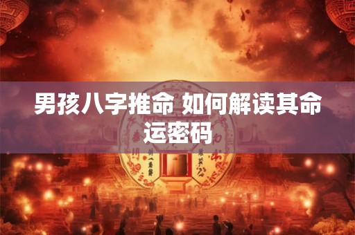 男孩八字推命 如何解读其命运密码