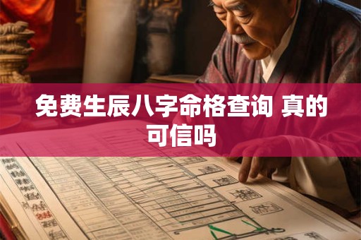 免费生辰八字命格查询 真的可信吗