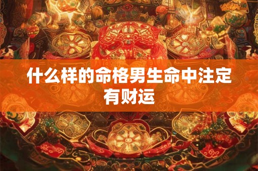 什么样的命格男生命中注定有财运
