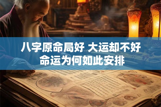 八字原命局好 大运却不好 命运为何如此安排