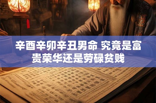 辛酉辛卯辛丑男命 究竟是富贵荣华还是劳碌贫贱