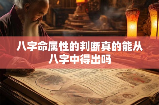 八字命属性的判断真的能从八字中得出吗
