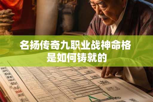 名扬传奇九职业战神命格 是如何铸就的
