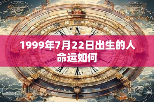 1999年7月22日出生的人命运如何