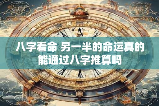 八字看命 另一半的命运真的能通过八字推算吗