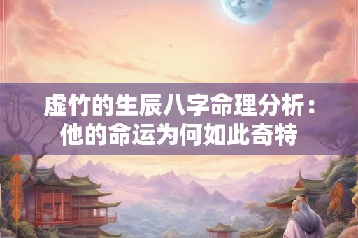 虚竹的生辰八字命理分析：他的命运为何如此奇特