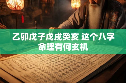 乙卯戊子戊戌癸亥 这个八字命理有何玄机