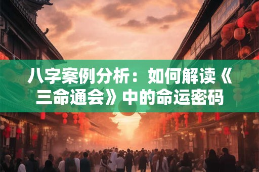 八字案例分析：如何解读《三命通会》中的命运密码