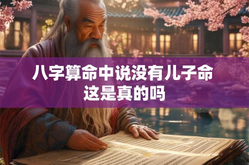 八字算命中说没有儿子命 这是真的吗