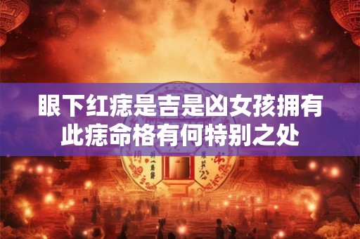 眼下红痣是吉是凶女孩拥有此痣命格有何特别之处