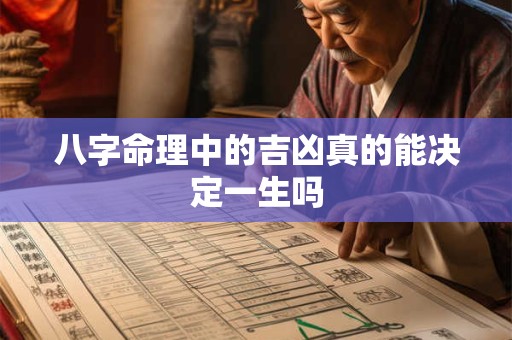 八字命理中的吉凶真的能决定一生吗