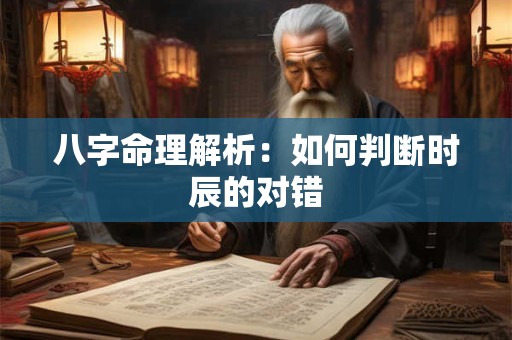 八字命理解析：如何判断时辰的对错