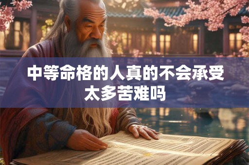 中等命格的人真的不会承受太多苦难吗