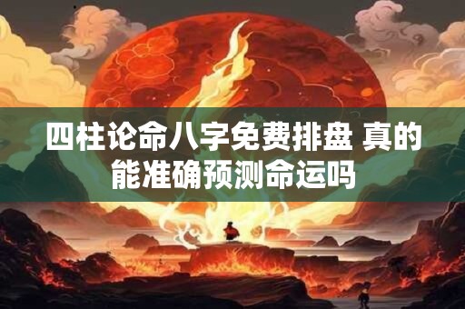 四柱论命八字免费排盘 真的能准确预测命运吗