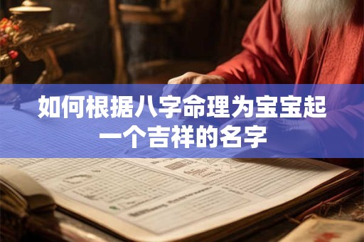 如何根据八字命理为宝宝起一个吉祥的名字