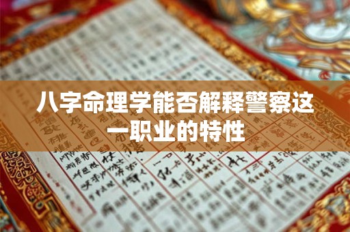 八字命理学能否解释警察这一职业的特性