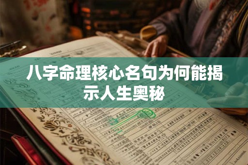 八字命理核心名句为何能揭示人生奥秘 八字命理核心名句为何能揭示人生奥秘