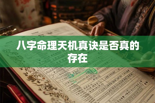 八字命理天机真诀是否真的存在