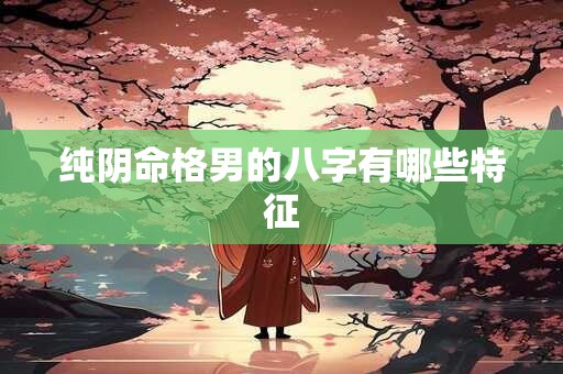纯阴命格男的八字有哪些特征