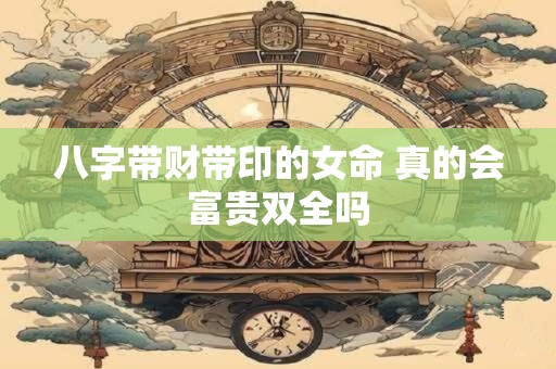 八字带财带印的女命 真的会富贵双全吗