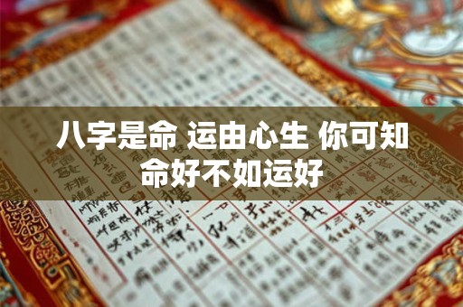 八字是命 运由心生 你可知命好不如运好