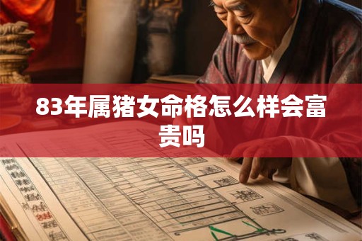 83年属猪女命格怎么样会富贵吗