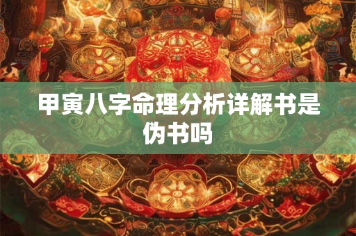 甲寅八字命理分析详解书是伪书吗